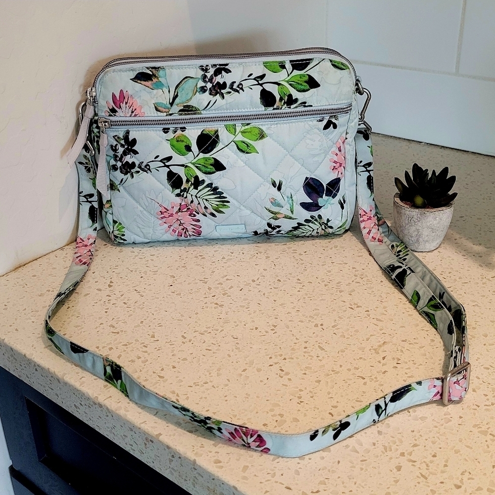 Vera Bradley Quilted Floral Crossbody Bag - Light Blue Floral